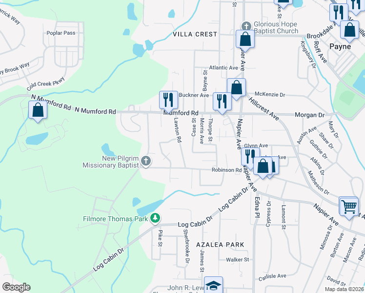 map of restaurants, bars, coffee shops, grocery stores, and more near 3859 Carter Street in Macon