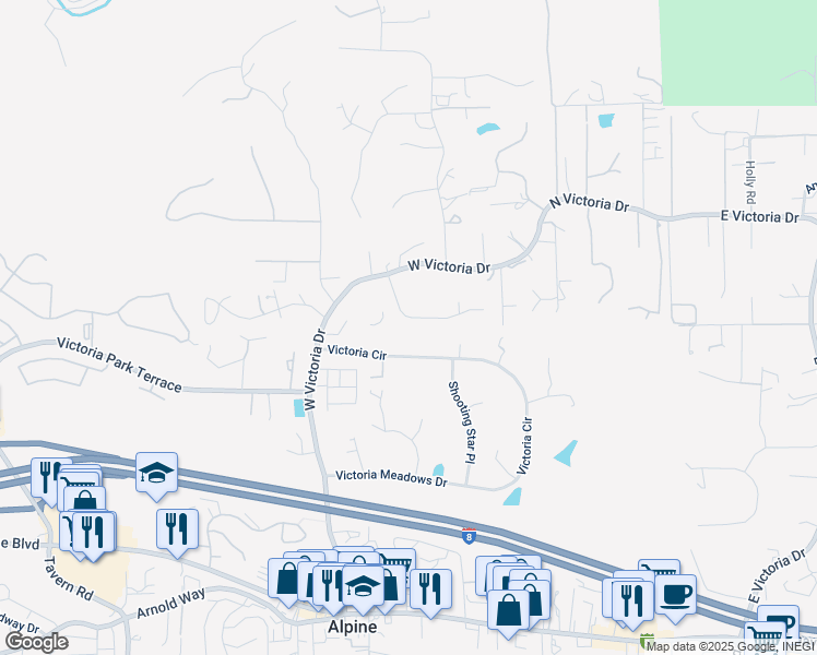 map of restaurants, bars, coffee shops, grocery stores, and more near 756 Hale Drive in Alpine