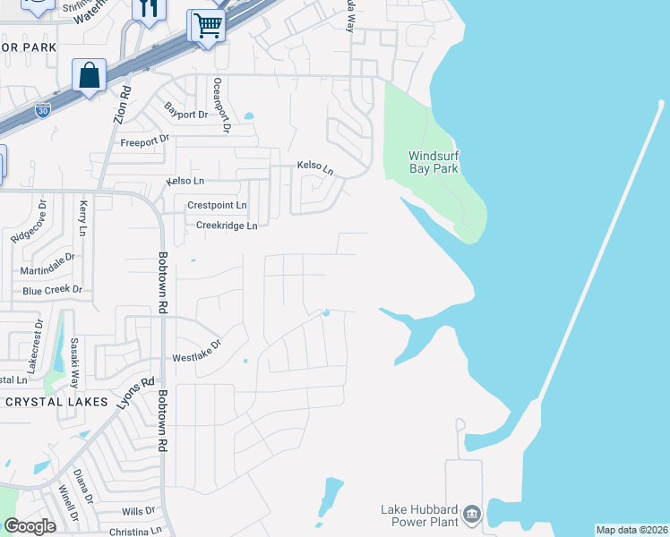 map of restaurants, bars, coffee shops, grocery stores, and more near 5226 Hollow Bend Lane in Garland