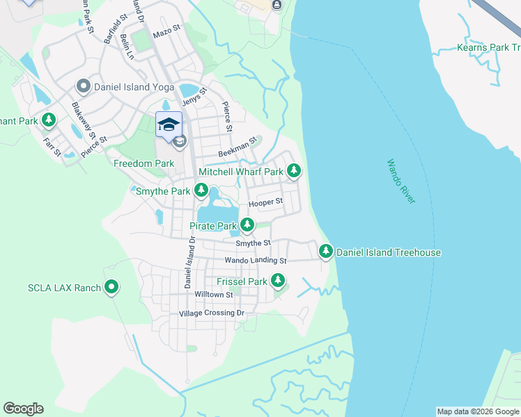 map of restaurants, bars, coffee shops, grocery stores, and more near 1445 Wando View Street in Charleston