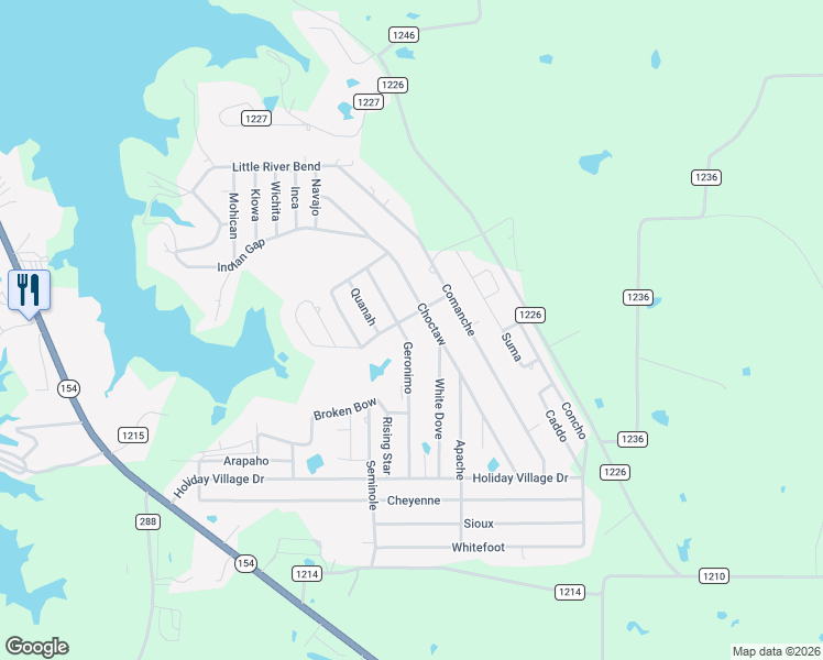 map of restaurants, bars, coffee shops, grocery stores, and more near 454 Geronimo in Quitman