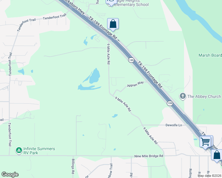 map of restaurants, bars, coffee shops, grocery stores, and more near 6835 Agate Place in Fort Worth