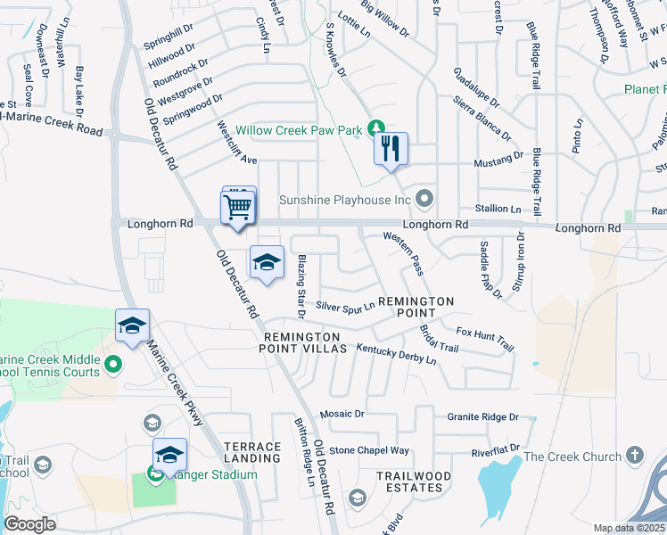 map of restaurants, bars, coffee shops, grocery stores, and more near 6053 Arabian Avenue in Fort Worth
