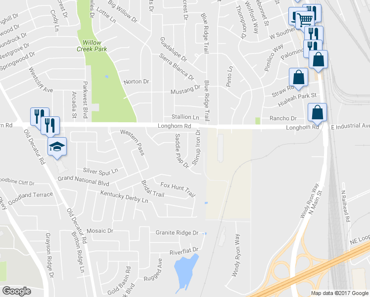 map of restaurants, bars, coffee shops, grocery stores, and more near 6033 Horn Cap Drive in Fort Worth