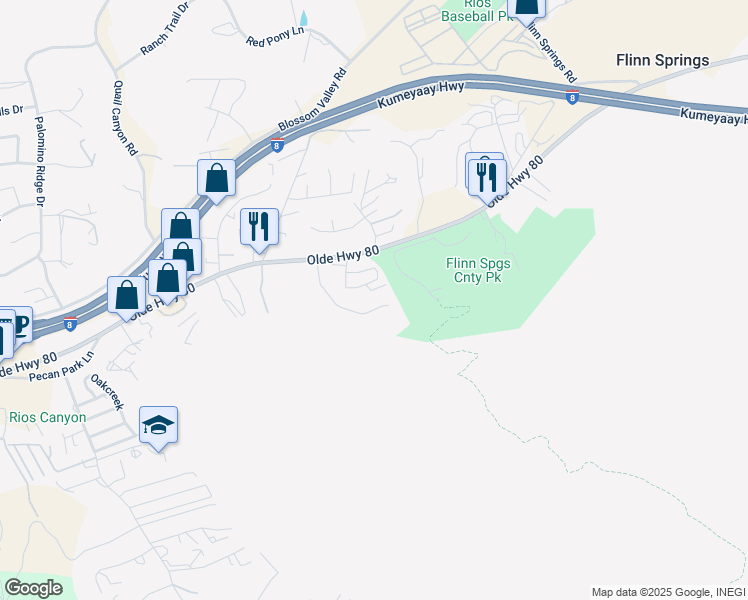 map of restaurants, bars, coffee shops, grocery stores, and more near 9143 Soldin Lane in El Cajon