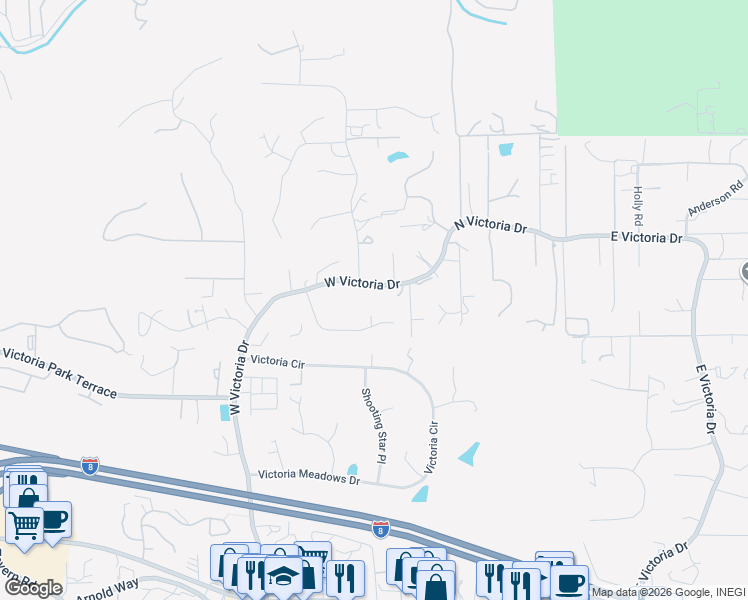 map of restaurants, bars, coffee shops, grocery stores, and more near 2758 West Victoria Drive in Alpine