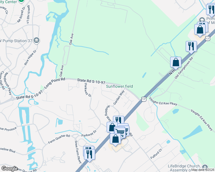 map of restaurants, bars, coffee shops, grocery stores, and more near 1141 Shadow Lake Circle in Mount Pleasant