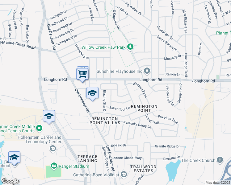 map of restaurants, bars, coffee shops, grocery stores, and more near 6061 Arabian Avenue in Fort Worth