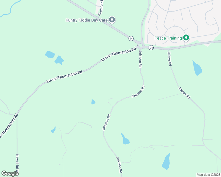 map of restaurants, bars, coffee shops, grocery stores, and more near 1412 Johnson Road in Macon