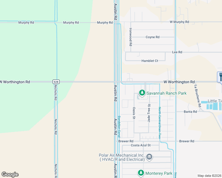map of restaurants, bars, coffee shops, grocery stores, and more near 711 West Worthington Road in Imperial