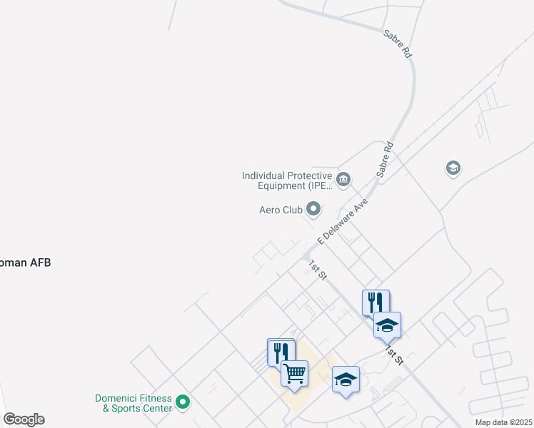 map of restaurants, bars, coffee shops, grocery stores, and more near in Holloman Air Force Base