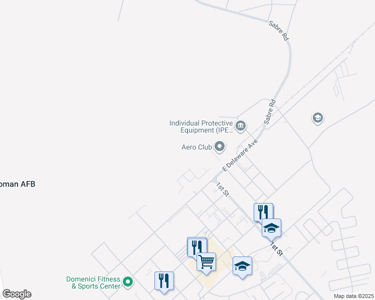 map of restaurants, bars, coffee shops, grocery stores, and more near in Holloman Air Force Base