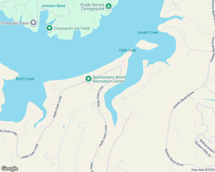 map of restaurants, bars, coffee shops, grocery stores, and more near 7037 Hells Gate Loop in Strawn