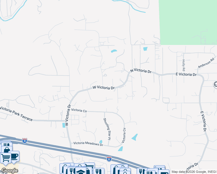 map of restaurants, bars, coffee shops, grocery stores, and more near 2758 West Victoria Drive in Alpine