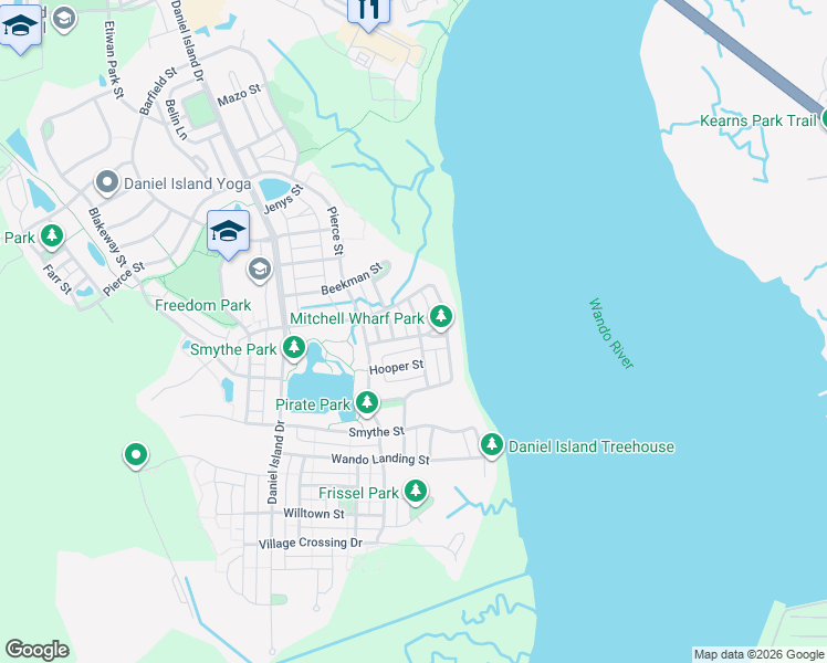 map of restaurants, bars, coffee shops, grocery stores, and more near 1735 Sandy Soil Lane in Charleston