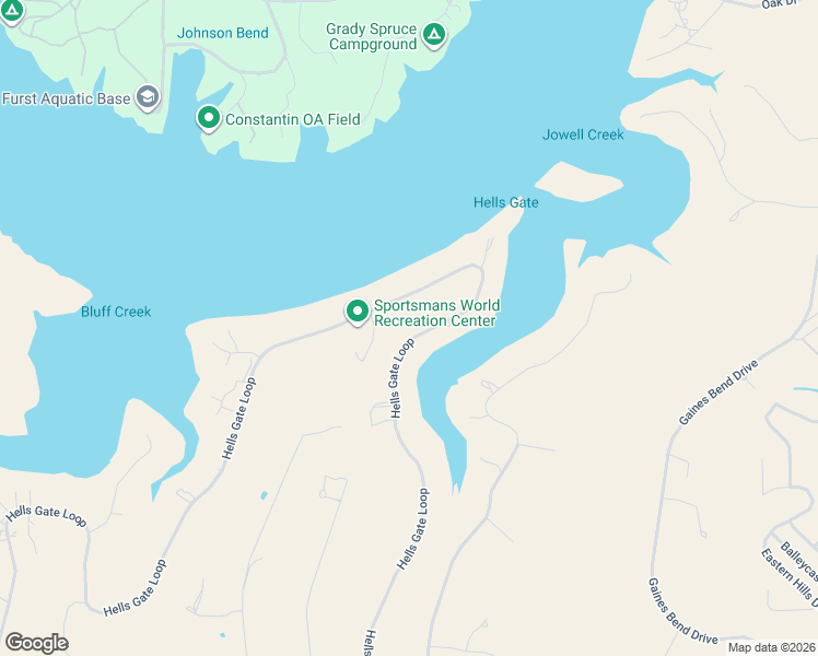 map of restaurants, bars, coffee shops, grocery stores, and more near 7036 Hells Gate Loop in Strawn