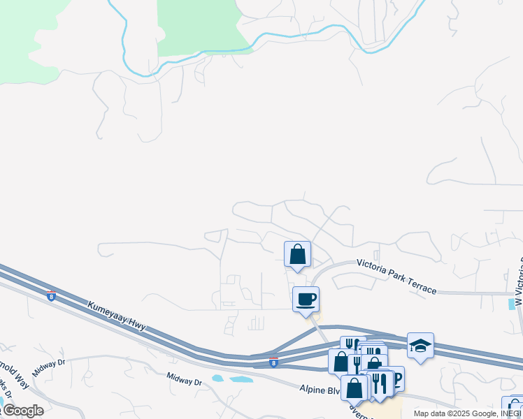 map of restaurants, bars, coffee shops, grocery stores, and more near 2285 Larkspur Drive in Alpine