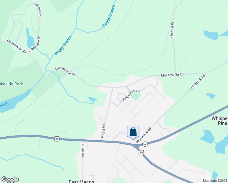 map of restaurants, bars, coffee shops, grocery stores, and more near 3536 Mogul Road in Macon