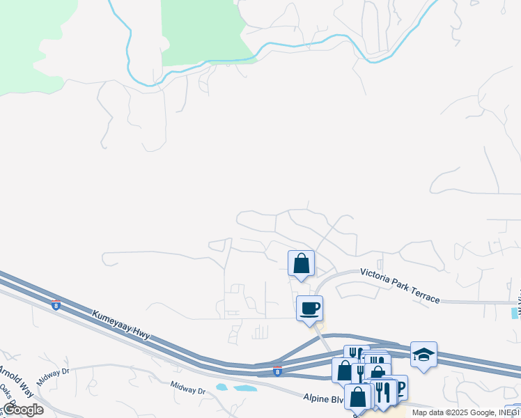 map of restaurants, bars, coffee shops, grocery stores, and more near 2272 Larkspur Drive in Alpine