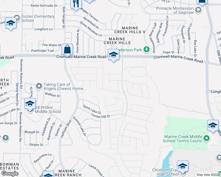 map of restaurants, bars, coffee shops, grocery stores, and more near 6167 Stillhouse Lane in Fort Worth