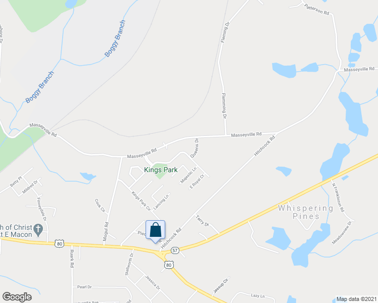 map of restaurants, bars, coffee shops, grocery stores, and more near 3713 Kings Park Circle in Macon