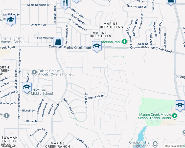 map of restaurants, bars, coffee shops, grocery stores, and more near 5464 Tuxbury Pond Drive in Fort Worth