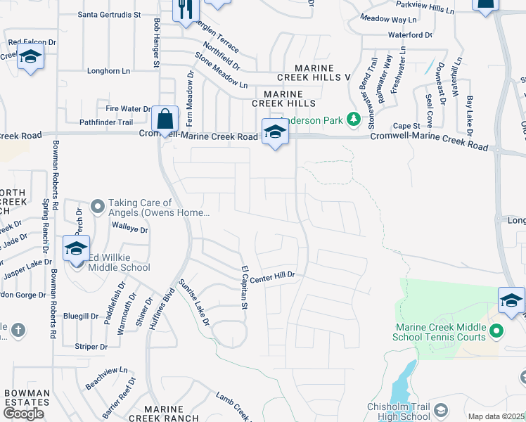 map of restaurants, bars, coffee shops, grocery stores, and more near 5464 Tuxbury Pond Drive in Fort Worth