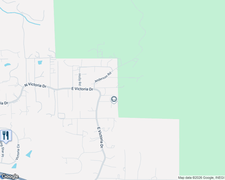 map of restaurants, bars, coffee shops, grocery stores, and more near 3254 East Victoria Drive in Alpine