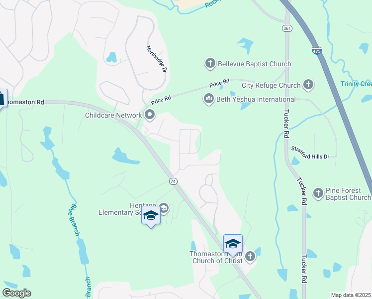 map of restaurants, bars, coffee shops, grocery stores, and more near 304 McCleary Lane in Macon