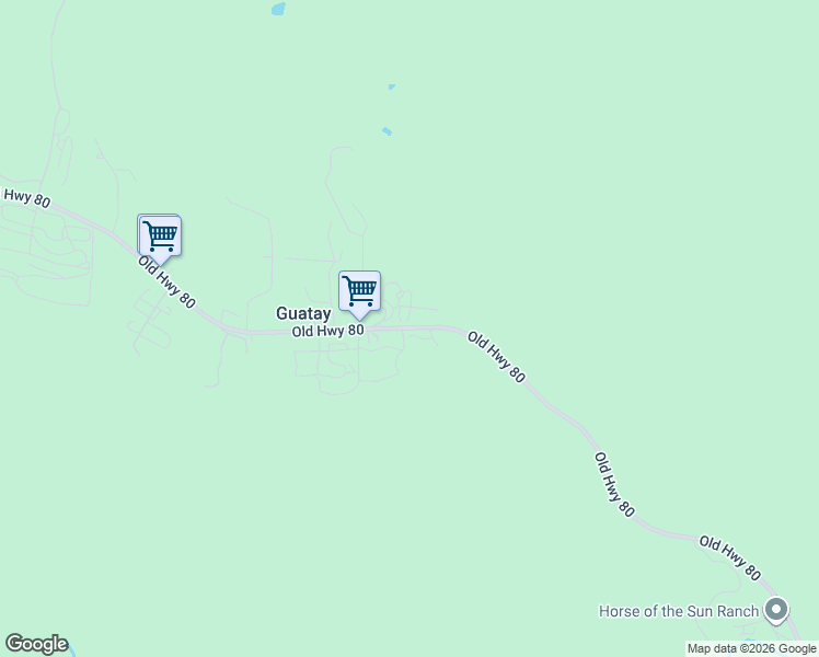 map of restaurants, bars, coffee shops, grocery stores, and more near 27623 Old Highway 80 in Pine Valley