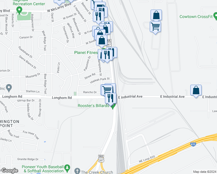 map of restaurants, bars, coffee shops, grocery stores, and more near 836 South Saginaw Boulevard in Saginaw