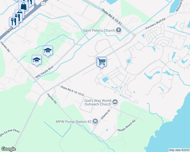 map of restaurants, bars, coffee shops, grocery stores, and more near 1737 Blalock Street in Mount Pleasant