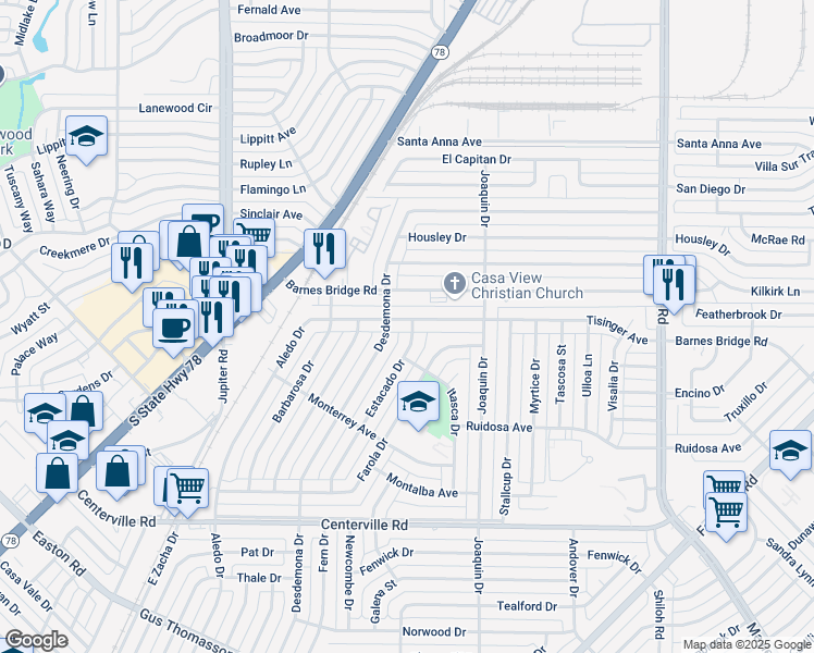 map of restaurants, bars, coffee shops, grocery stores, and more near 2005 Tisinger Avenue in Dallas