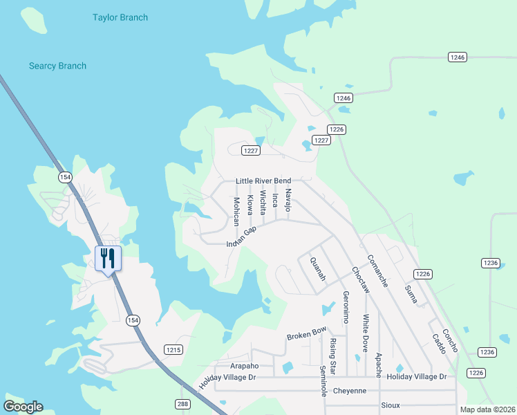 map of restaurants, bars, coffee shops, grocery stores, and more near 221 Kiowa in Quitman