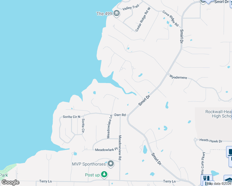 map of restaurants, bars, coffee shops, grocery stores, and more near 10 Meadowlake Drive in Heath