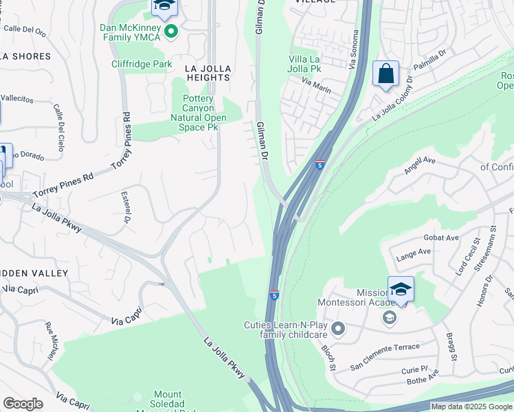 map of restaurants, bars, coffee shops, grocery stores, and more near 7901 Avenida Kirjah in San Diego