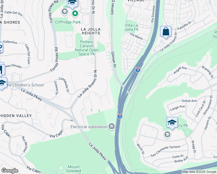 map of restaurants, bars, coffee shops, grocery stores, and more near 7919 Avenida Kirjah in San Diego