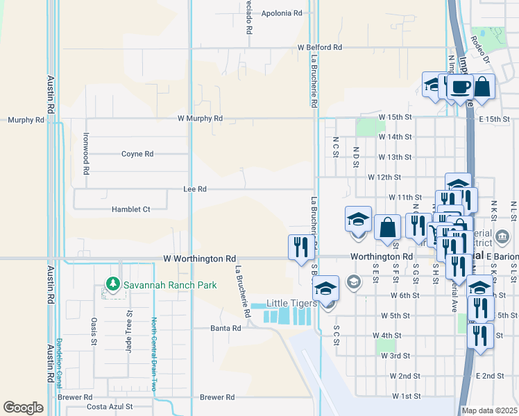 map of restaurants, bars, coffee shops, grocery stores, and more near 533 Lee Rd in Imperial