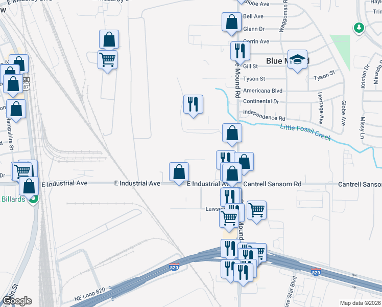 map of restaurants, bars, coffee shops, grocery stores, and more near 1325 Triad Boulevard in Saginaw