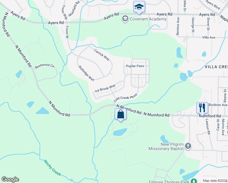 map of restaurants, bars, coffee shops, grocery stores, and more near 326 Harvest Walk in Macon
