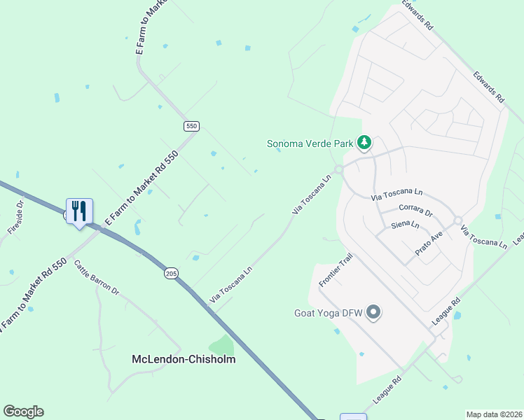 map of restaurants, bars, coffee shops, grocery stores, and more near 408 Herron Circle in Rockwall