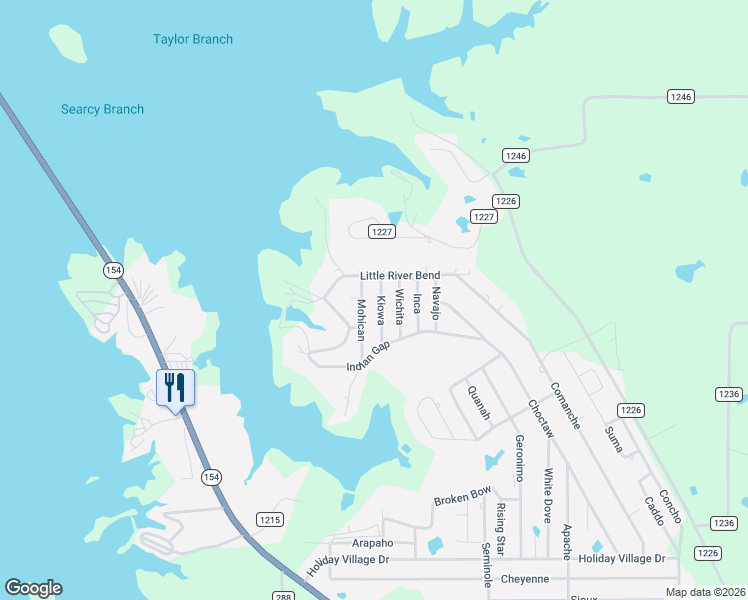 map of restaurants, bars, coffee shops, grocery stores, and more near 221 Kiowa in Quitman