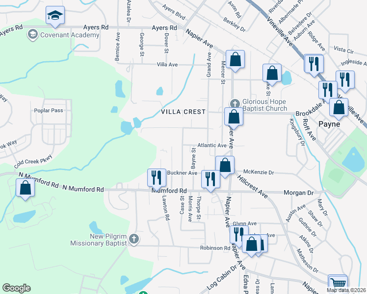 map of restaurants, bars, coffee shops, grocery stores, and more near 3684 Case Street in Macon