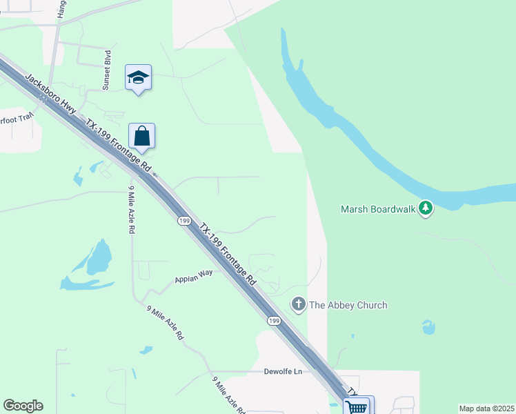 map of restaurants, bars, coffee shops, grocery stores, and more near 7248 Oak Creeks Court in Fort Worth