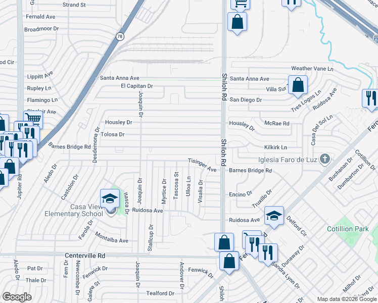 map of restaurants, bars, coffee shops, grocery stores, and more near 2617 Tisinger Avenue in Dallas