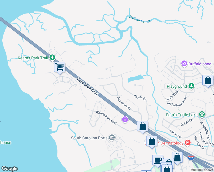 map of restaurants, bars, coffee shops, grocery stores, and more near 333 Turnstone Street in Mount Pleasant