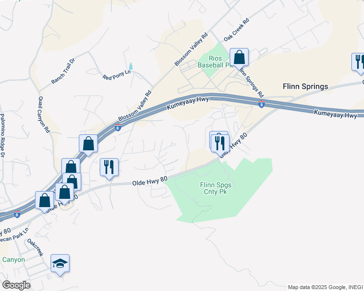 map of restaurants, bars, coffee shops, grocery stores, and more near 9346 Marina Springs Lane in El Cajon