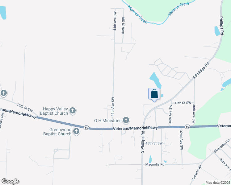 map of restaurants, bars, coffee shops, grocery stores, and more near 1569 44th Avenue Southwest in Lanett