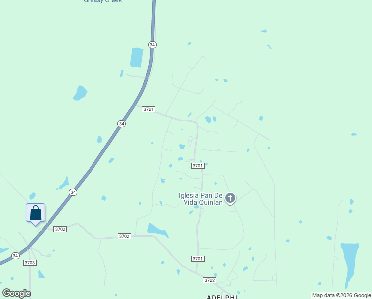 map of restaurants, bars, coffee shops, grocery stores, and more near 371 County Road 3701 in Quinlan