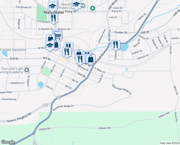 map of restaurants, bars, coffee shops, grocery stores, and more near 209 Broad St in Manchester